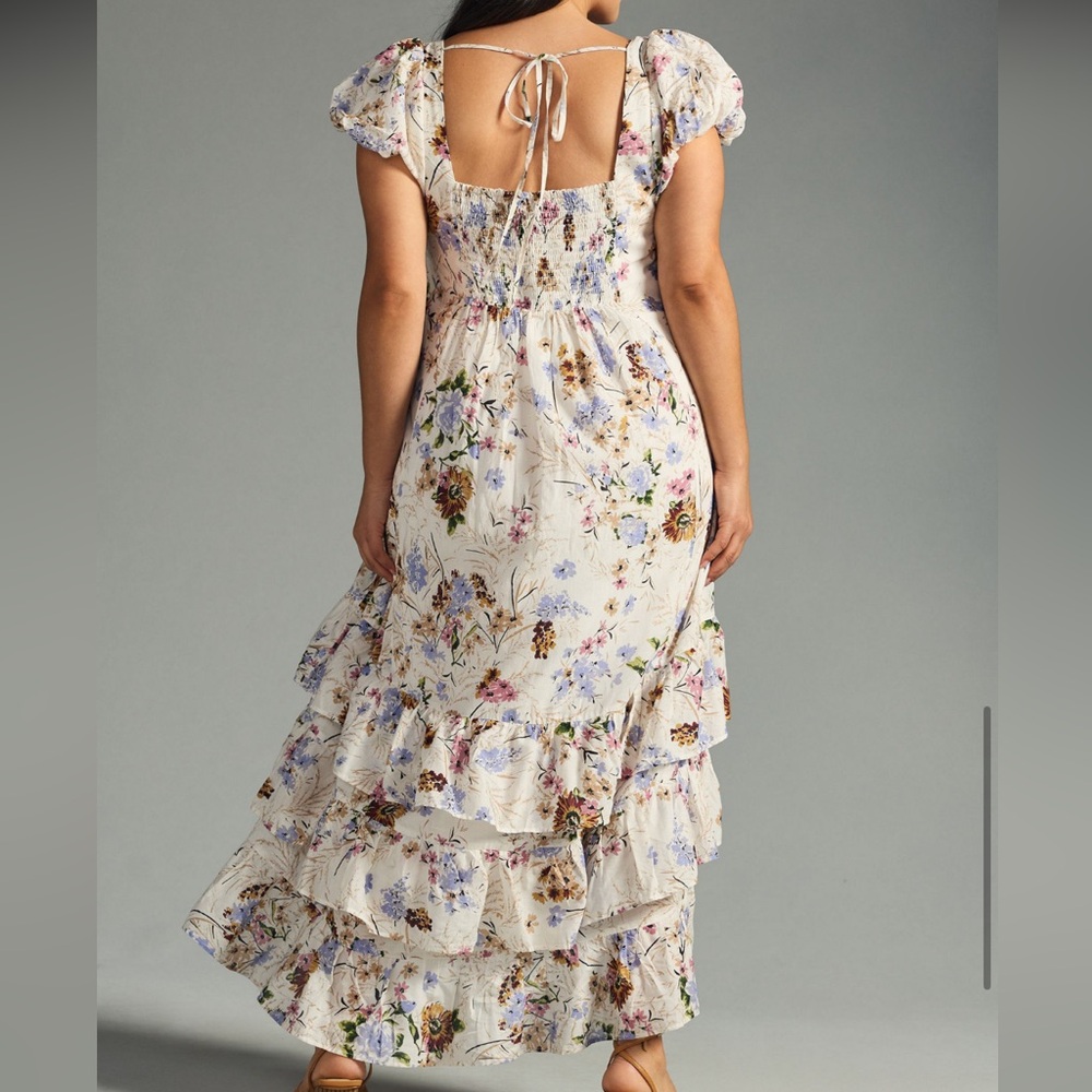 Anthropologie Puff Sleeve Midi Dress - Picture 4 of 14